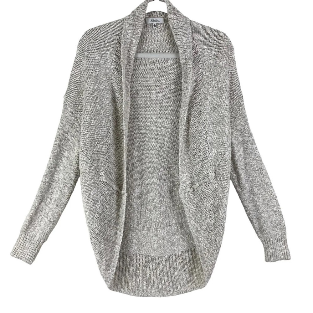 ARITZIA Babaton Linen Blend Cream Color Cocoon Open Front Sweater Size Xsmall - Picture 2 of 7